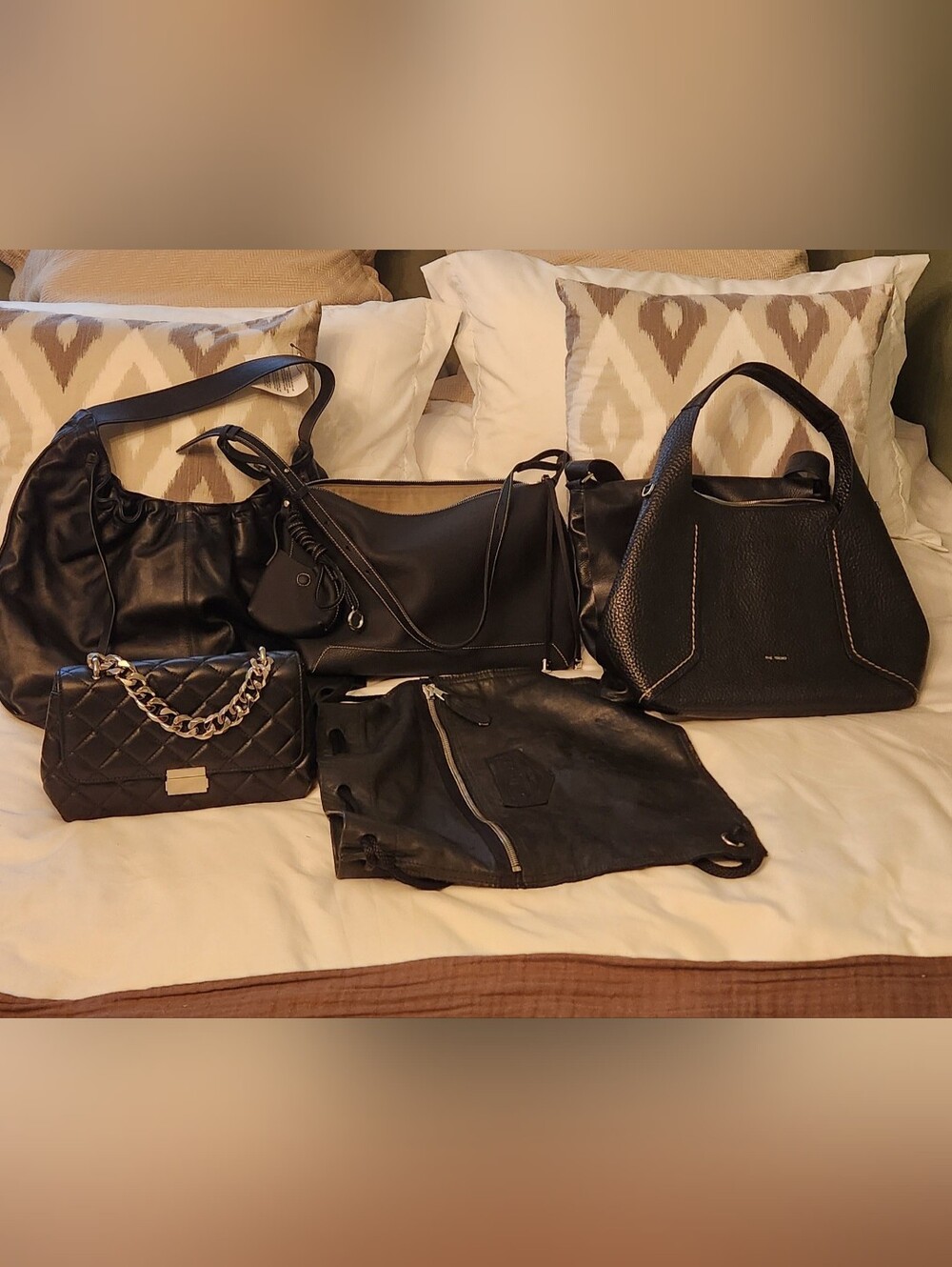 Black Leather Bag Lot x 6